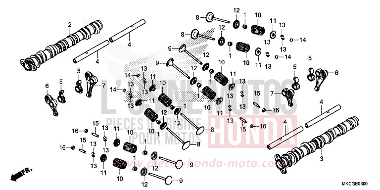 CAMSHAFT/VALVE for Gold Wing CANDY ARDENT RED (R367) from 2020